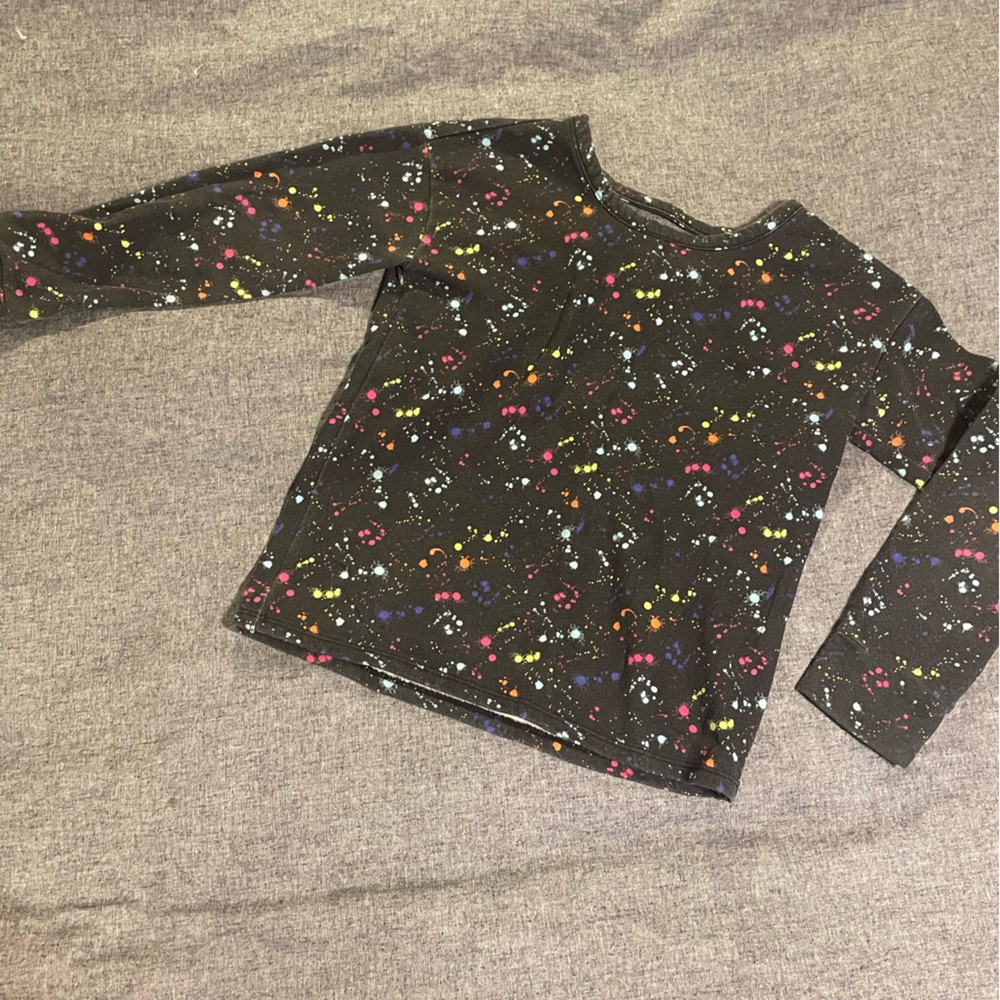 Place Kids Black Sweatshirt with Multicolor Print